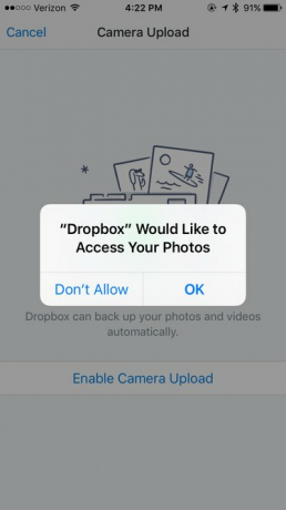 „Dropbox“ nuotraukų prieiga