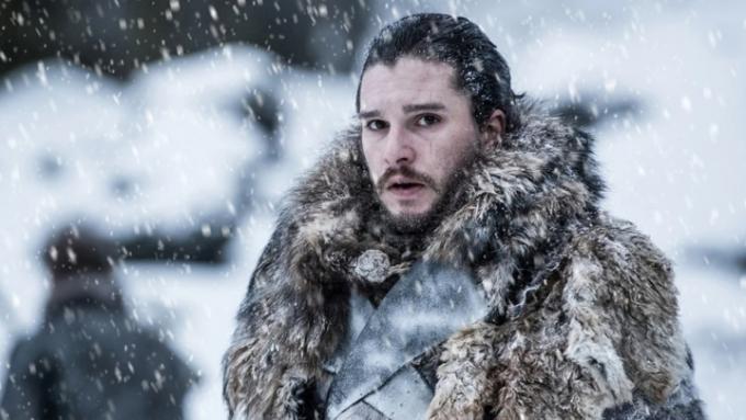 Jon Snow bortom muren i Game of Thrones.