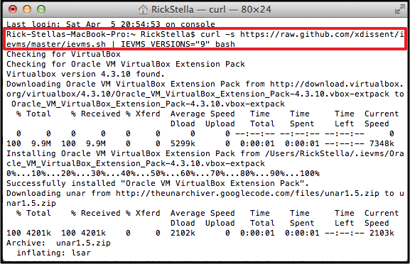 Téléchargement du terminal