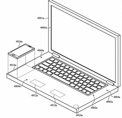 Afbeelding van Apple-patent met twee schermen en draadloze oplader.