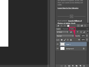 Klik Paths dari panel Layers.