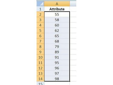 Selecione os valores de dados para classificação.