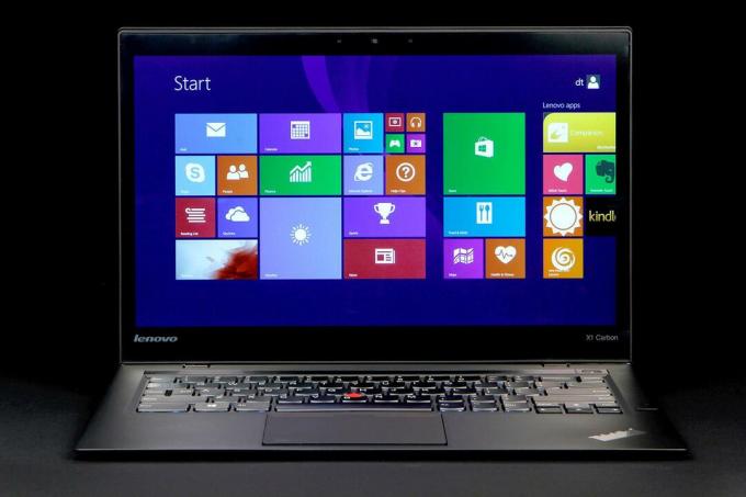 LeNovo X1 Carbon startskjerm foran