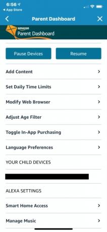Impostazioni della dashboard principale di Amazon Echo Dot vs Kids Edition