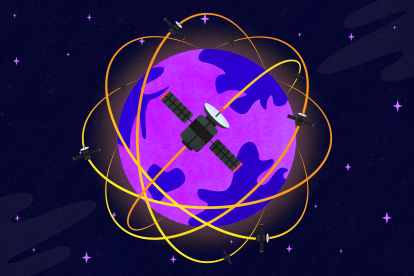 constelação de satélites ao redor da terra