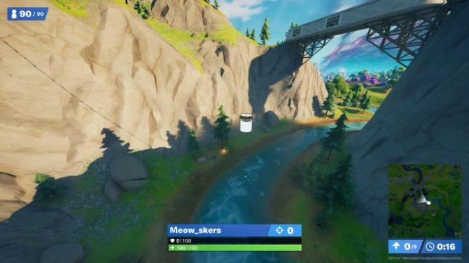 Hermosa ubicación de Gorge Color Bottle en Fortnite. 