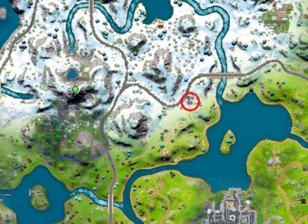 แผนที่ของ Quadcrasher และ Pinnacle Peak ใน Fortnite