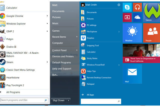 začetni meni windows10