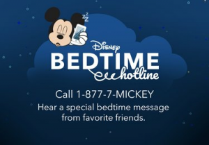 Infolinia na dobranoc Disneya pozwala dzieciom powiedzieć dobranoc swoim ulubionym postaciom