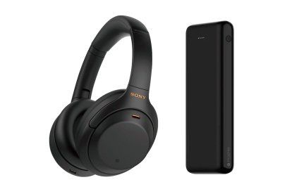 Sony WH-1000XM4 Auriculares inalámbricos supraaurales con cancelación de ruido, negros, con Powerbank.