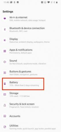 razer phone 2 inställningar batteri