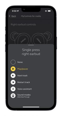 Aplikacija Jabra Sound+ za možnosti nadzora iOS.