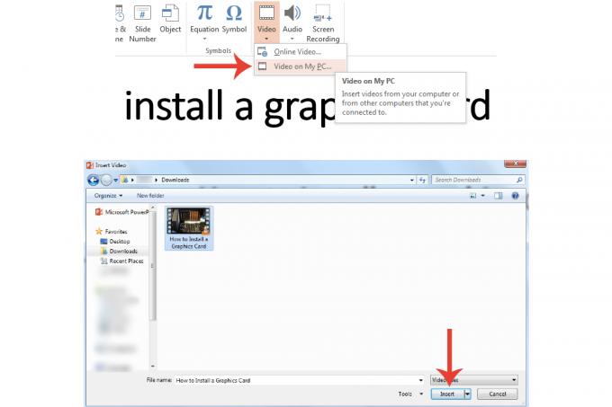 Microsoft PowerPointi nupp Video minu arvutis.