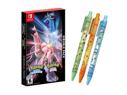 Pokemon Brilliant Diamond Shining Pearl Double Pack med eksklusivt pennesett.