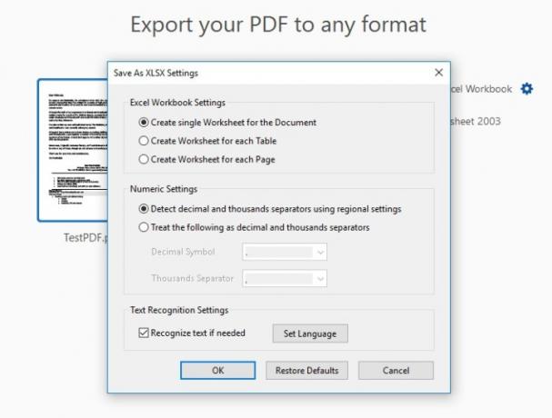 Konversi PDF ke Excel