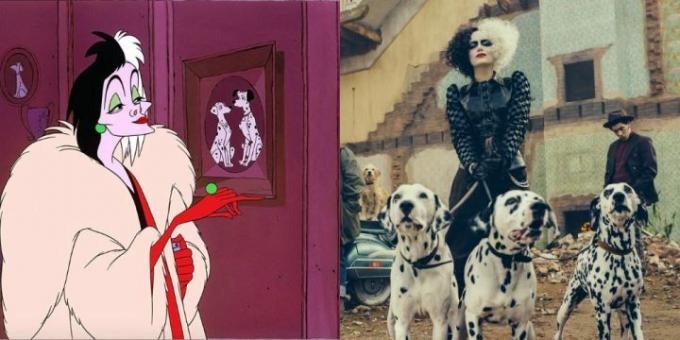 Cruella de Vil acțiune animată și live