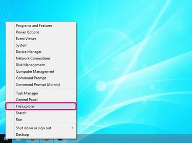 Windows 8.1'de Yetkili Kullanıcı menüsü.