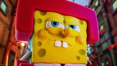 Spongebob Squarepants in zijn karate-outfit.