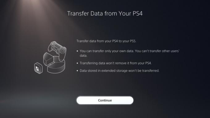 Petunjuk untuk mentransfer layar data dari PS4 ke PS5. 