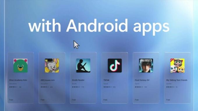 Aplikace pro Android v obchodě s aplikacemi na Windows 11.