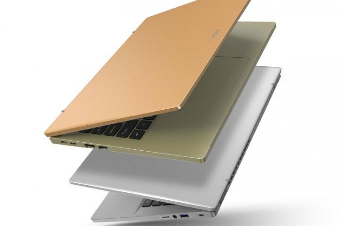 Zložen pogled Acer Swift Go, ki prikazuje različne modele.