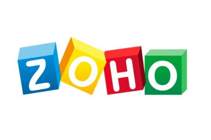 Zoho logotips uz balta fona.