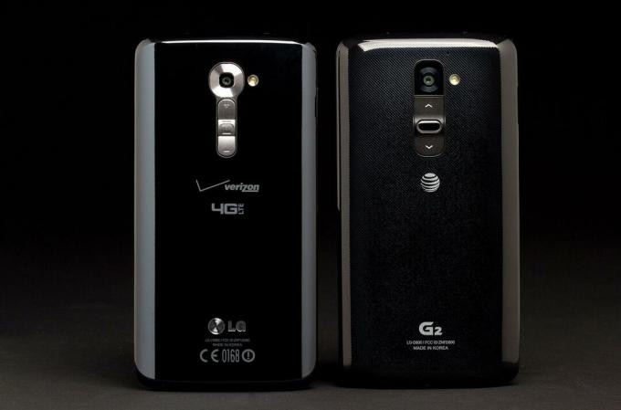 LG G2 Telefon tilbake sammenligning gammel modell