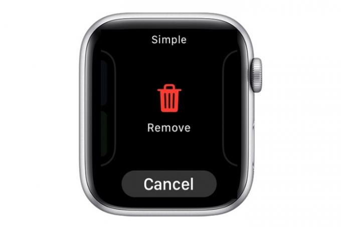 Apple Watchの「顔の削除」ボタン。