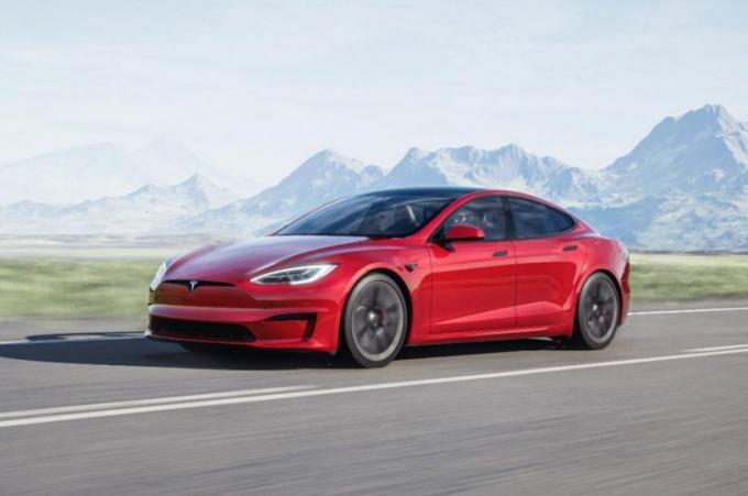 Een Tesla Model S uit 2021.