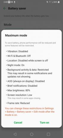 Batteriinställningar för Android 10.