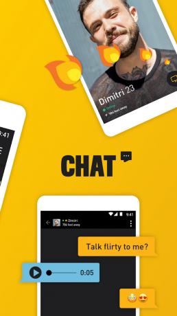 Chatter på Grindr.