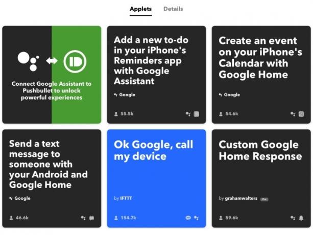 IFTTT recepti rade s Google Assistantom.