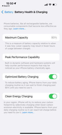Saúde da bateria do iPhone 14 Pro após um ano de uso.