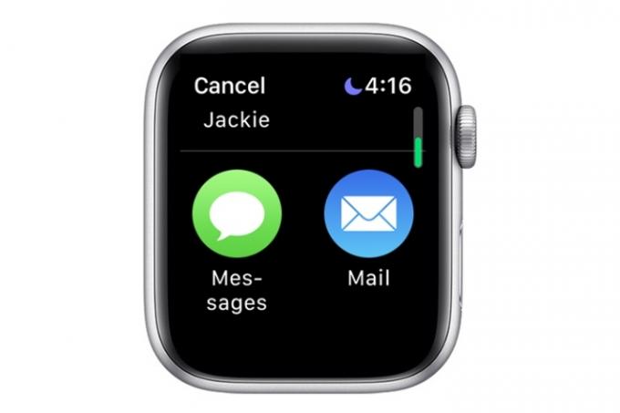 Optionen für Apple Watch-Kontakte.