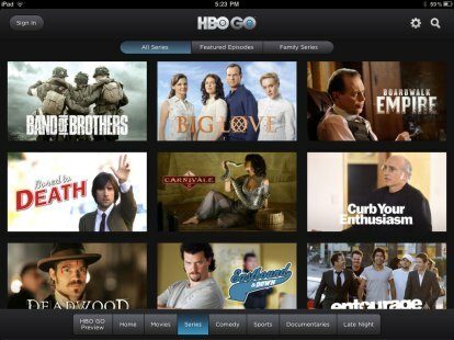 HBO Go 아이패드 스크린샷