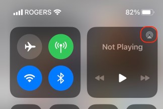 Možnosť AirPlay zvuku v Control Center pre iOS.