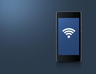 סמל חיבור Wi-Fi על מסך הטלפון החכם המודרני