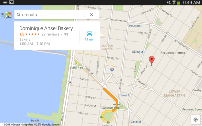 Google Maps para Android - Cronuts