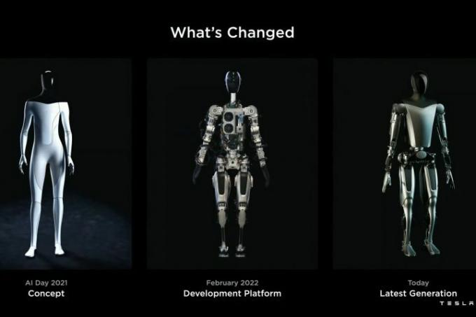 Tesla's Optimus-robot heeft drie ontwikkelingsfasen doorlopen.