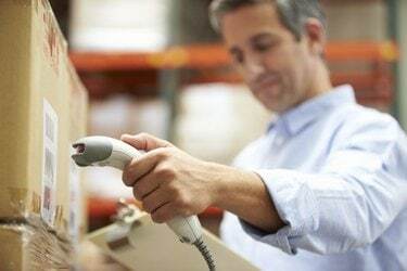 Worker Scanning Package in Warehouse