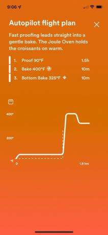 Joule Oven 앱의 자동조종 요리.