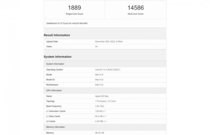 Apple M2 Max CPU etaloni.