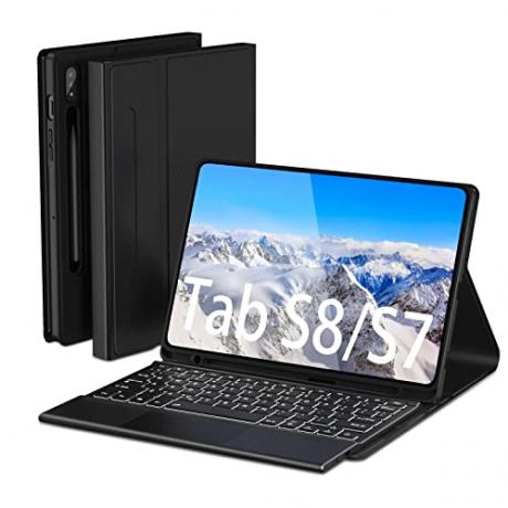 Doohoeek Tastaturhülle mit Hintergrundbeleuchtung für Samsung Galaxy Tab S8 11