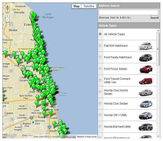 IGO Car Sharing-kaart