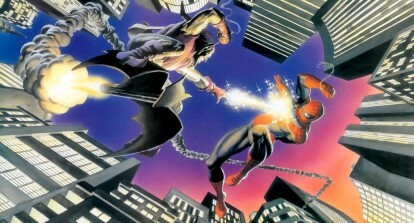 Spider-Man slåss mot Green Goblin i en serietidning från Marvel.