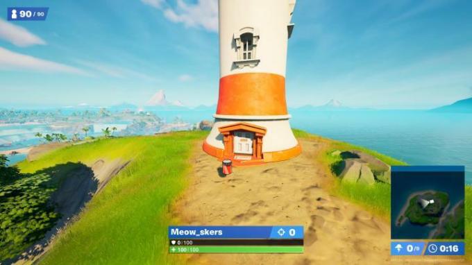 Ubicación de la botella de color del faro de Lockie en Fortnite.