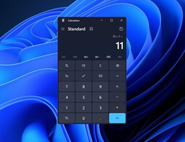 De nieuwe versie van de Rekenmachine-app in Windows 11.