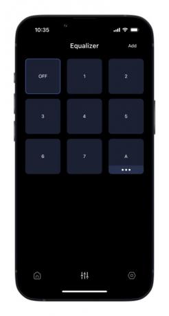 Οθόνη EQ της εφαρμογής Campfire Audio Orbit iOS.