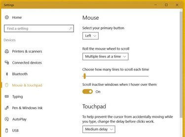 Captură de ecran a setărilor mouse-ului Windows 10