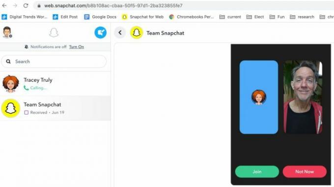 Al desactivar el vídeo de Snapchat durante una llamada se muestra tu avatar.